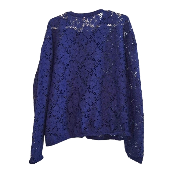 LuLaRoe Monroe Girl's Lace Zip Up Cardigan Size 12 - Picture 2 of 6